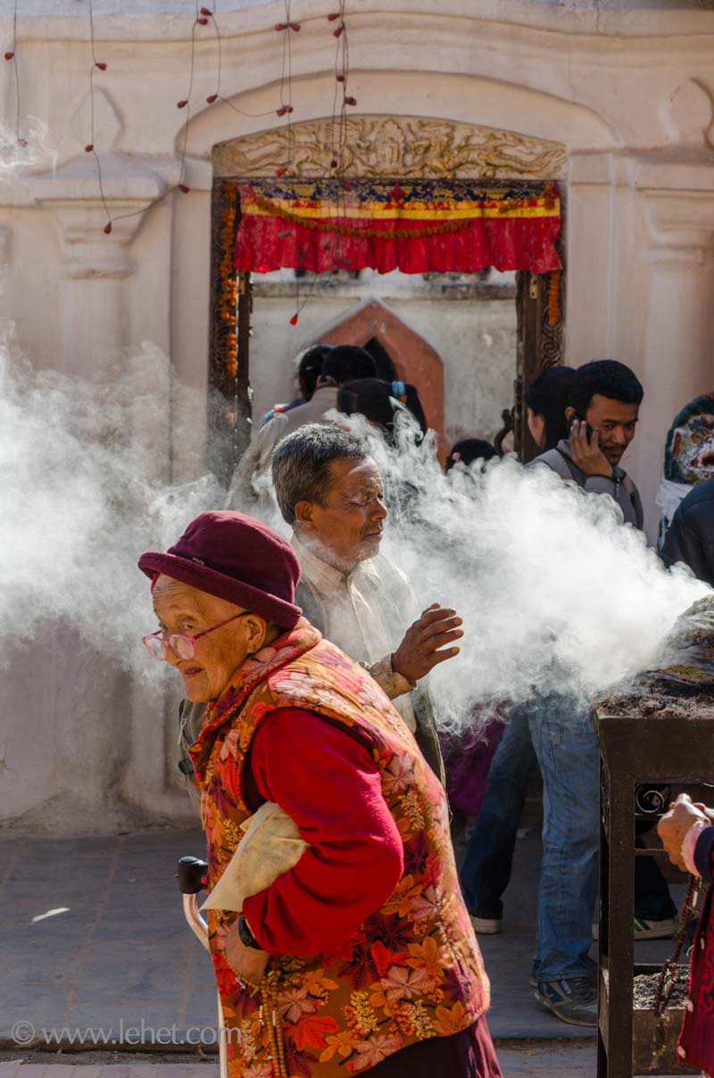 Pilgrims by Incense,Boudanath Nepal,Losar 2013