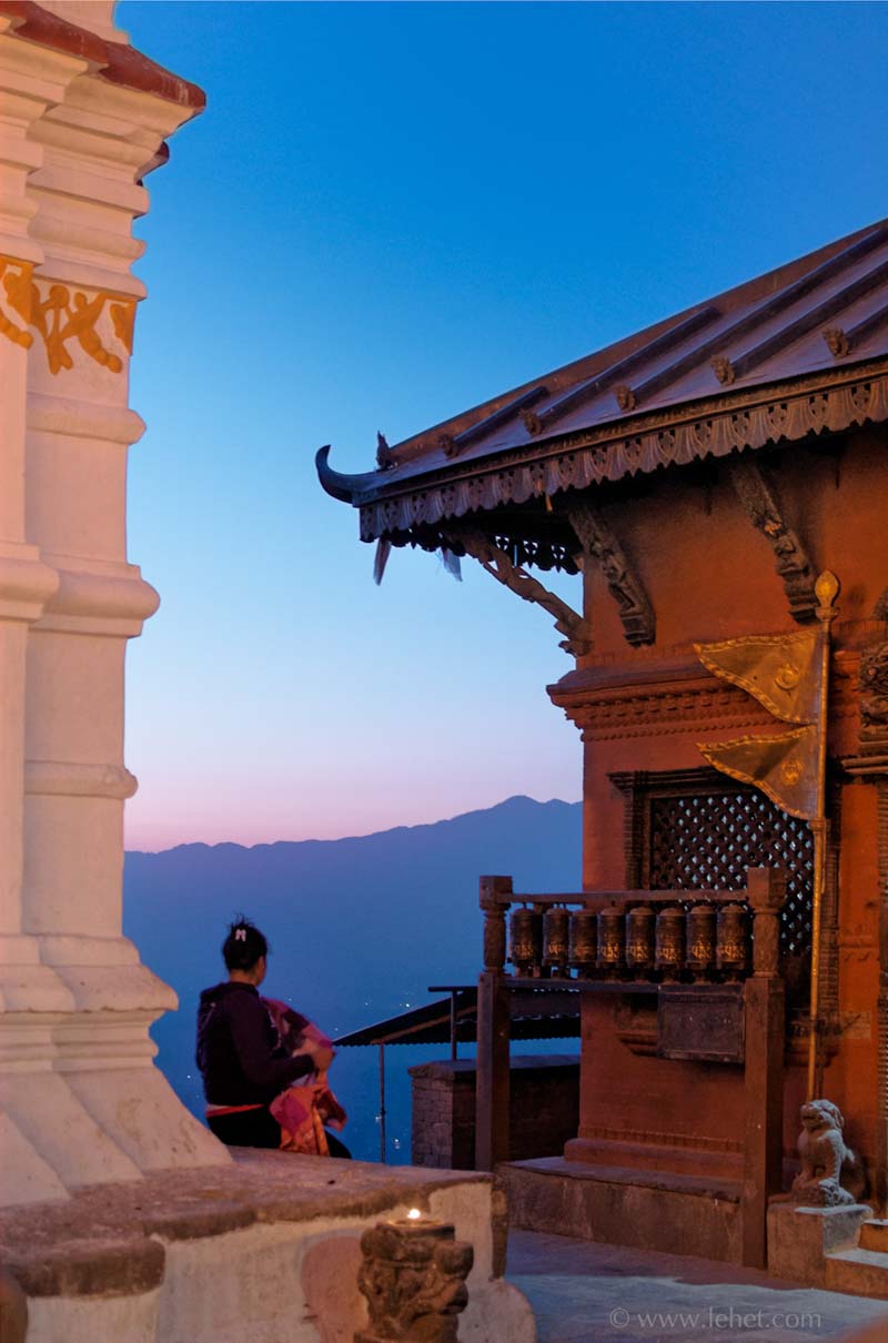 Swayambhunath Sunrise,Woman Sitting,2013