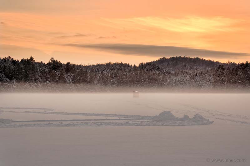 Sunset Mist,Single Ice Fishing Hut,Post Pond,2006